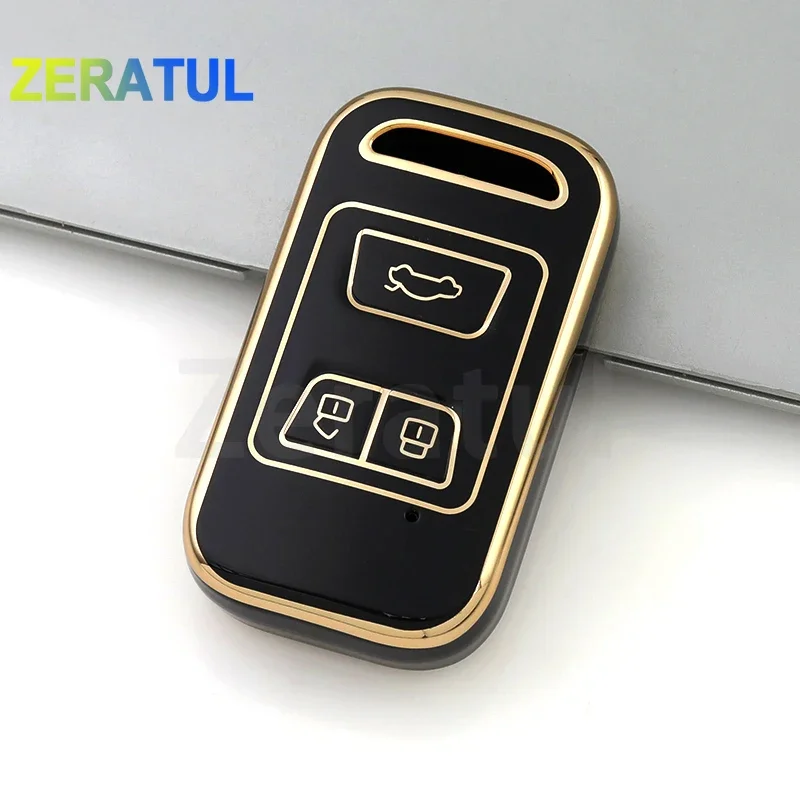 Funda llave TPU borde dorado Chery Tiggo Arrizo 2019-2020