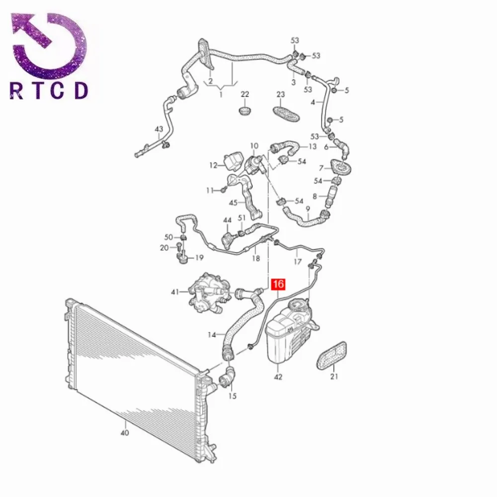 Tubo de refrigeración Audi OEM 4K0121081CQ A6L C8 2019+ - imagen 5