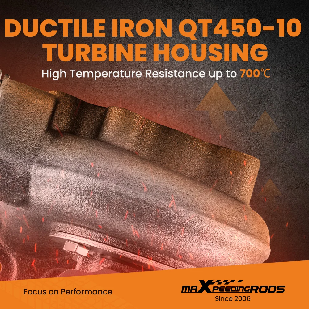 Turbocompresor maxpeedingrods GT2871 para motor 1.8L-3.0L A/R 0,6 turbina A/R 0,64 refrigerado por agua - imagen 2