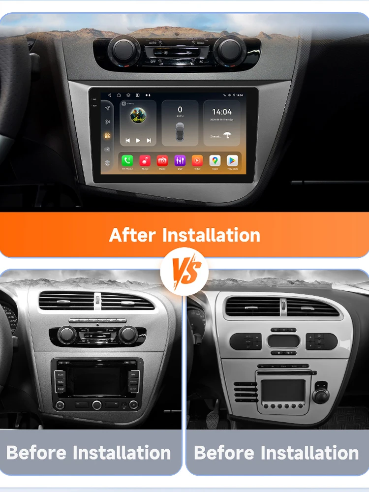 OSSURET Radio 2DIN con CarPlay, Android Auto y GPS para SEAT León II - imagen 2