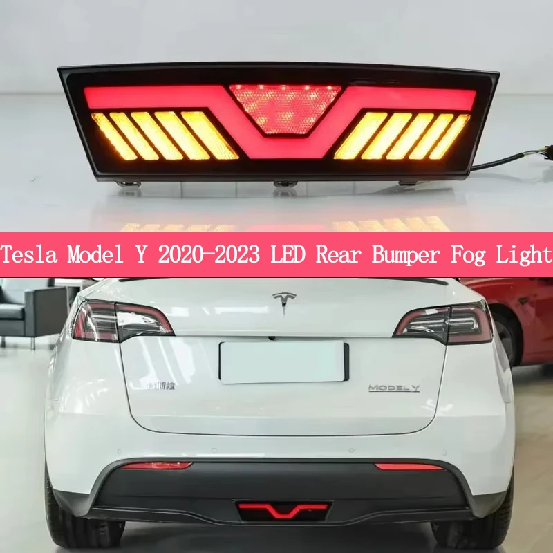 Luz LED parachoques Tesla Model Y 2020-2023 con freno y giro dinámico