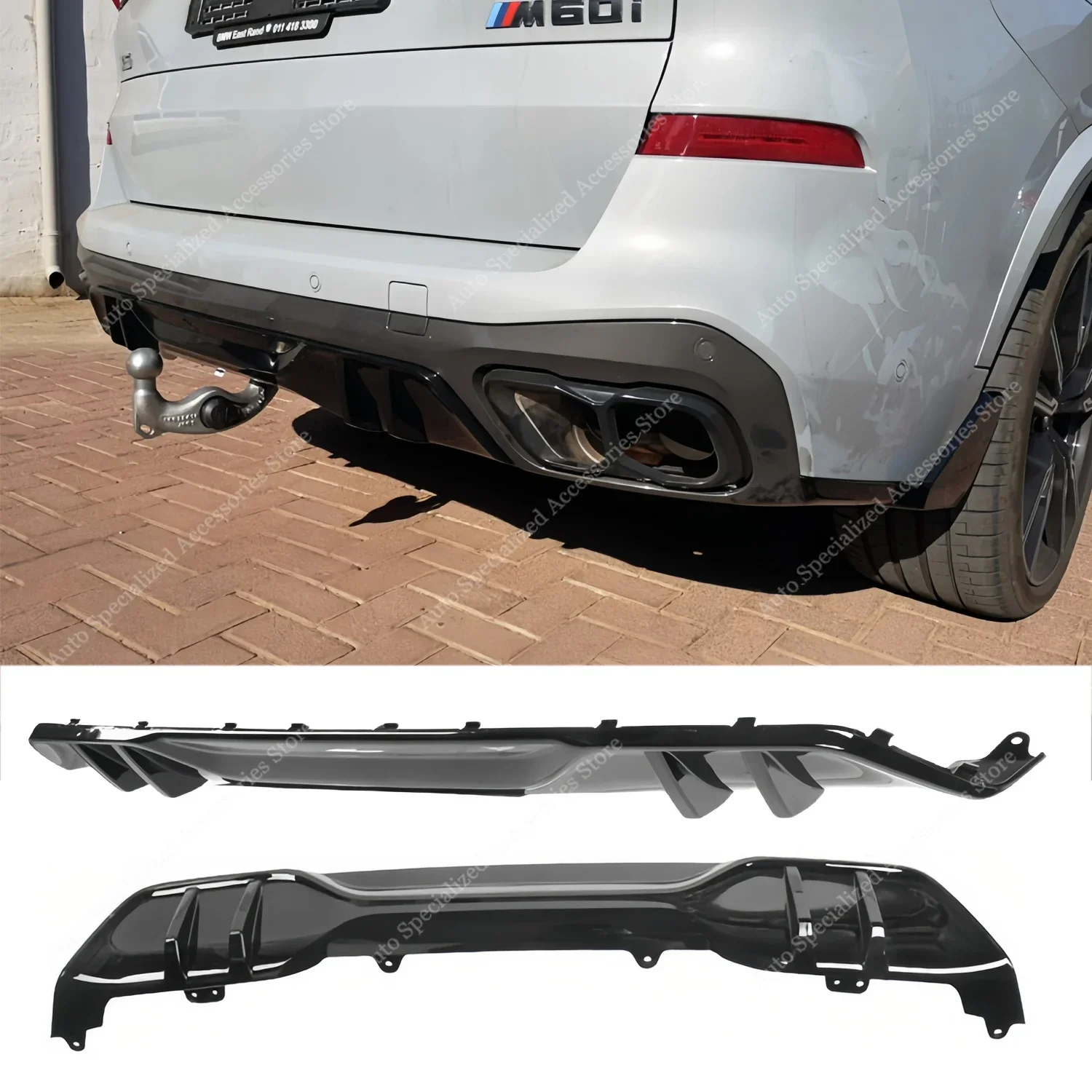 Difusor trasero estilo MP negro brillante para BMW X5 G05 M Sport