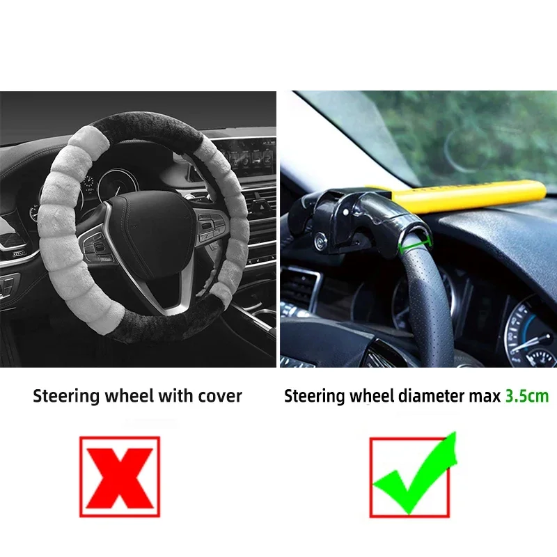 Cerradura de volante antirrobo universal de acero inoxidable - imagen 3