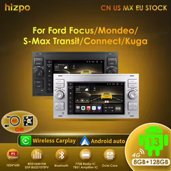Hizpo Autoradio 2 DIN Android GPS CarPlay para Ford Focus