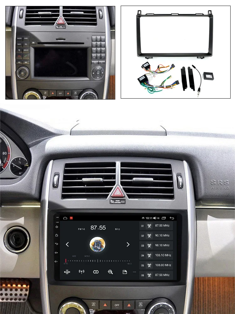 Marco bisel autoradio para Mercedes-Benz B200 CANBUS – salpicadero - imagen 2
