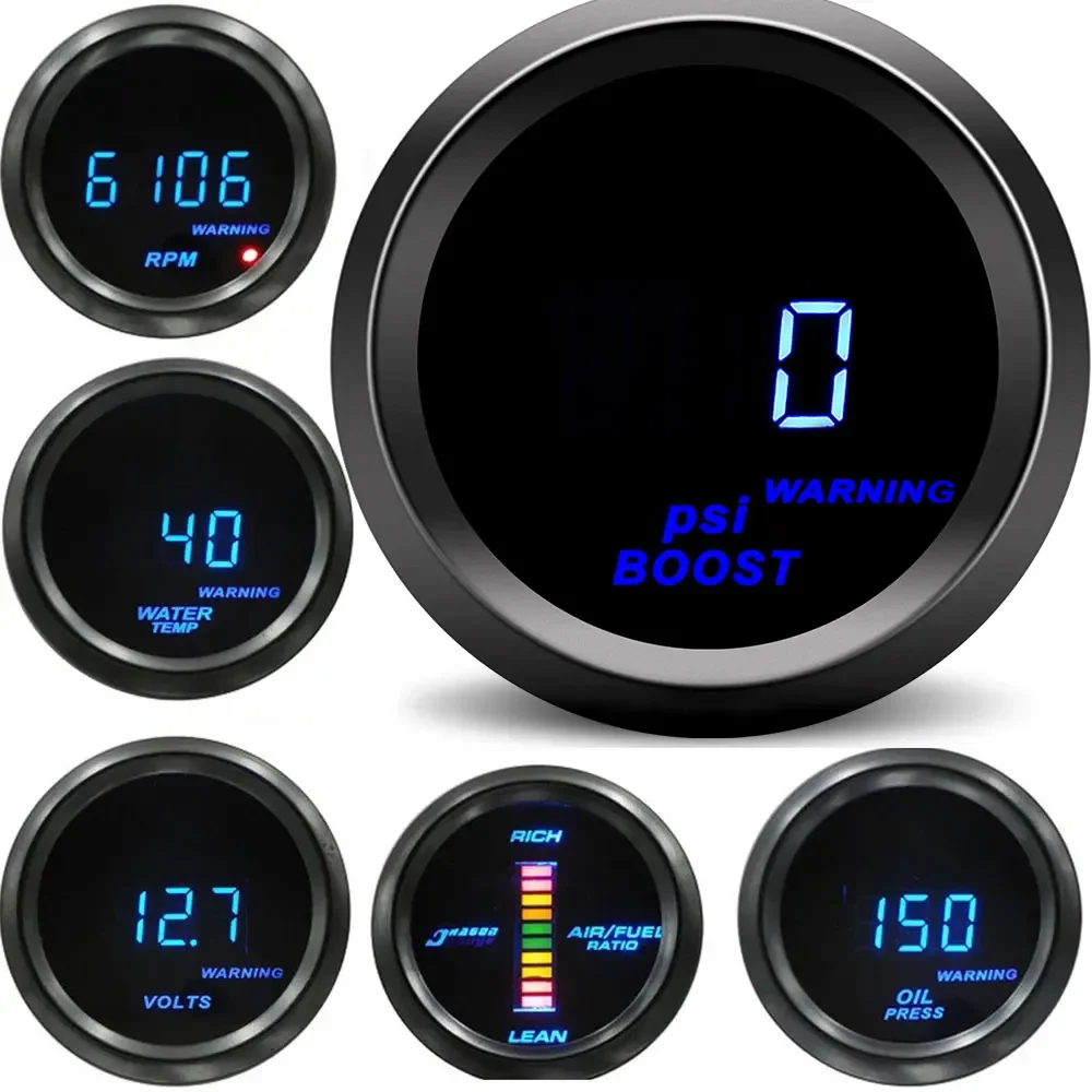 Medidor presión aceite digital con temperatura y voltaje 52mm