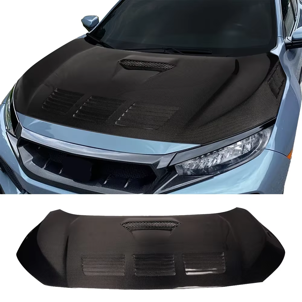Modificación del capó del motor de fibra de carbono para Honda CIVIC TypeR 2017-2021