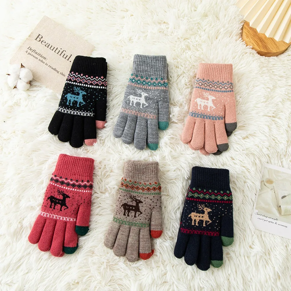 Guantes de invierno para mujer con pantalla táctil y forro polar