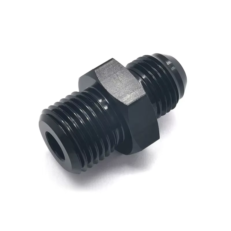 Conector AN6 a M16x1.5 macho recto aluminio negro – Adaptador métrico - imagen 5