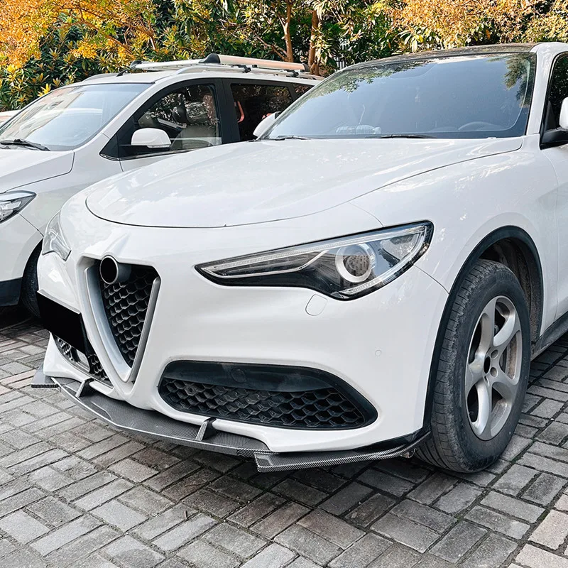 Splitter delantero fibra carbono negro brillo Alfa Stelvio 2017+ - imagen 3
