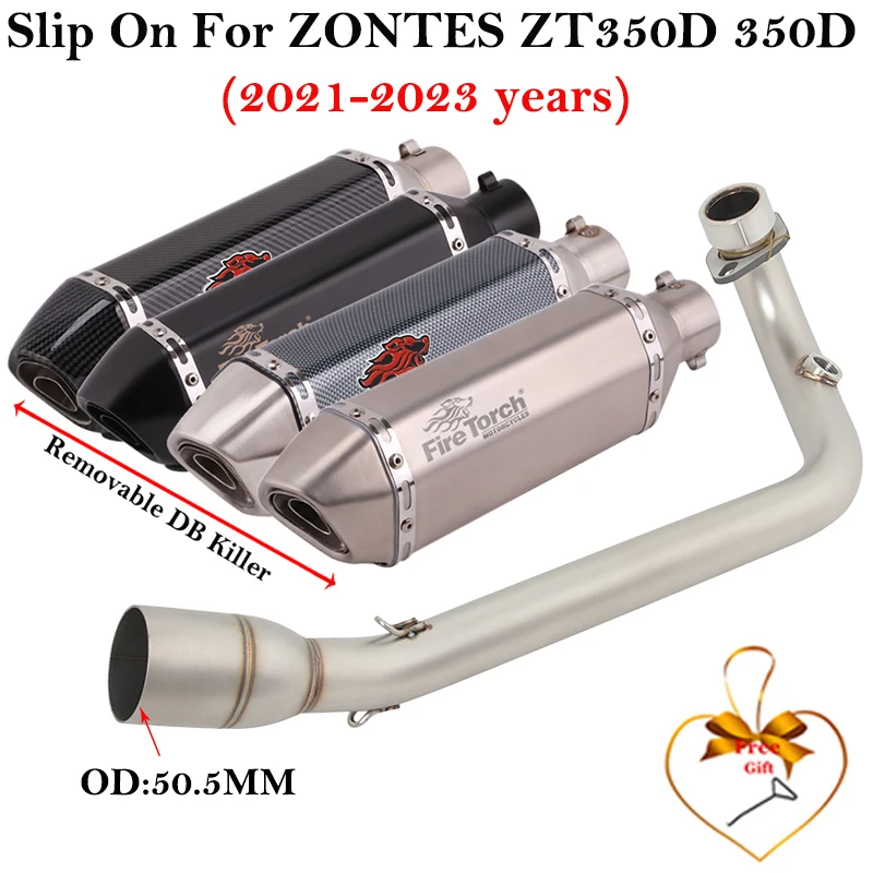 Silenciador de escape Zontes ZT350D 2021-2023 con DB Killer