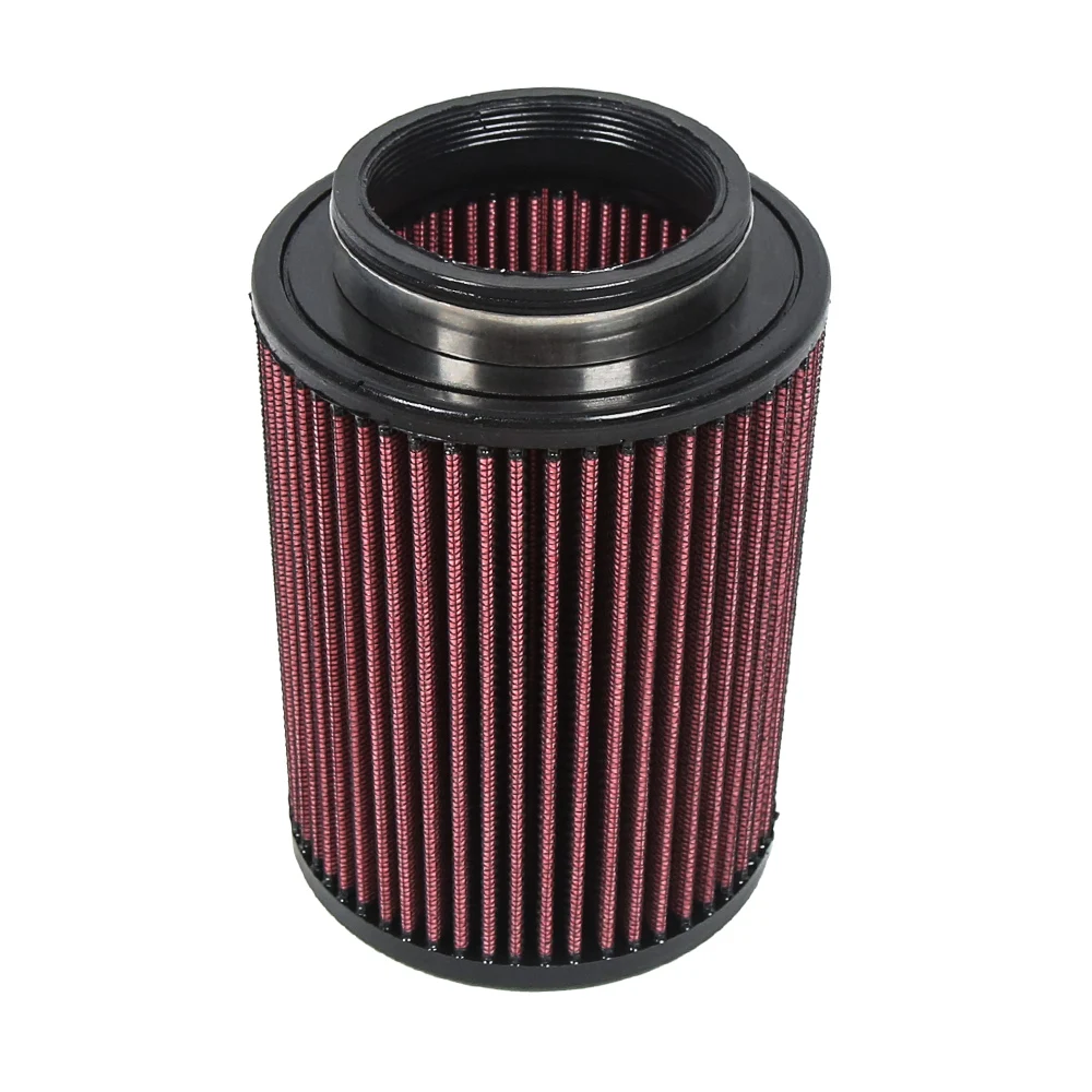 3" 76 mm Entrada Cono de entrada de aire frío Rendimiento de reemplazo Filtro de aire seco de alto flujo lavable Rojo, Altura del filtro: 6,5 pulgadas - imagen 3