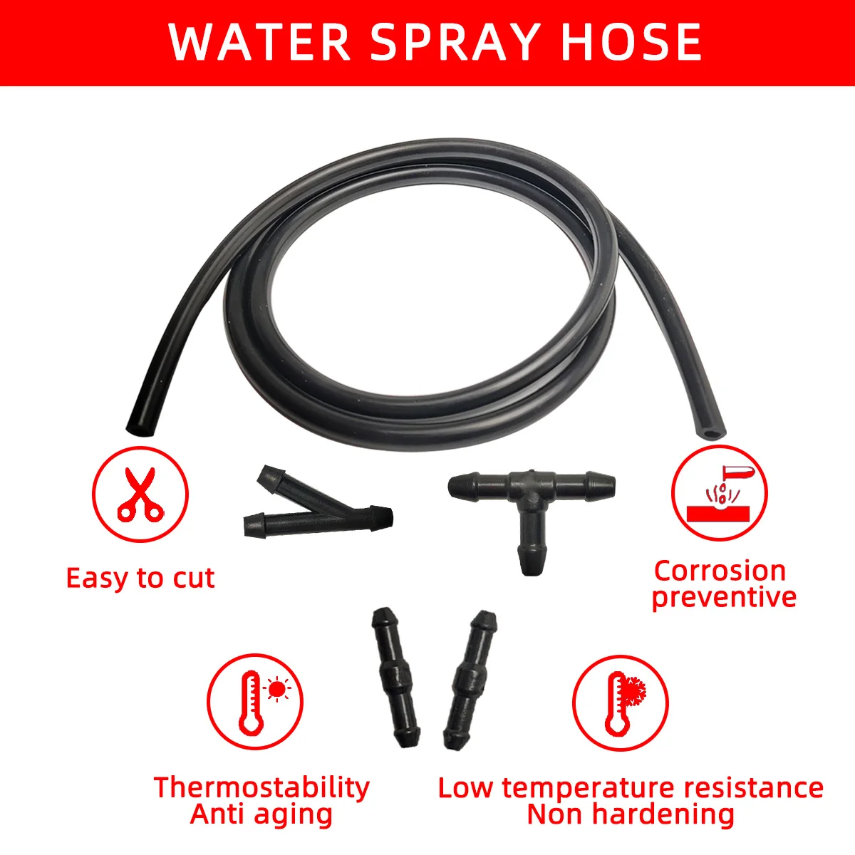 Kit manguera limpiaparabrisas universal con boquilla y conector T - imagen 2