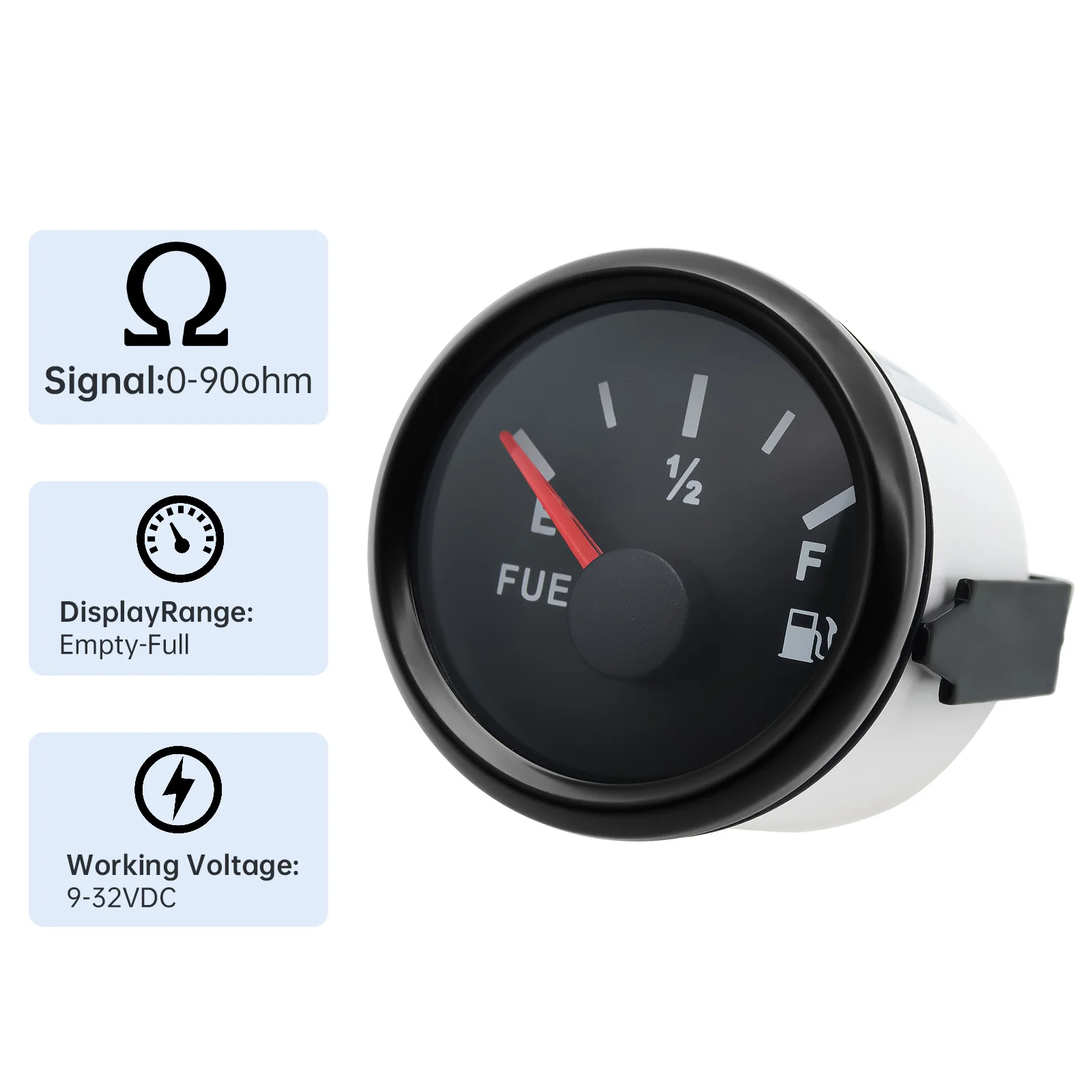 Medidor combustible universal 2'' 52mm 0-90 ohm sensor nivel líquido - imagen 3