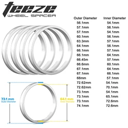 Anillos Centradores Rueda TEEZE Kit 4 Piezas Aluminio – Universal 54-64mm