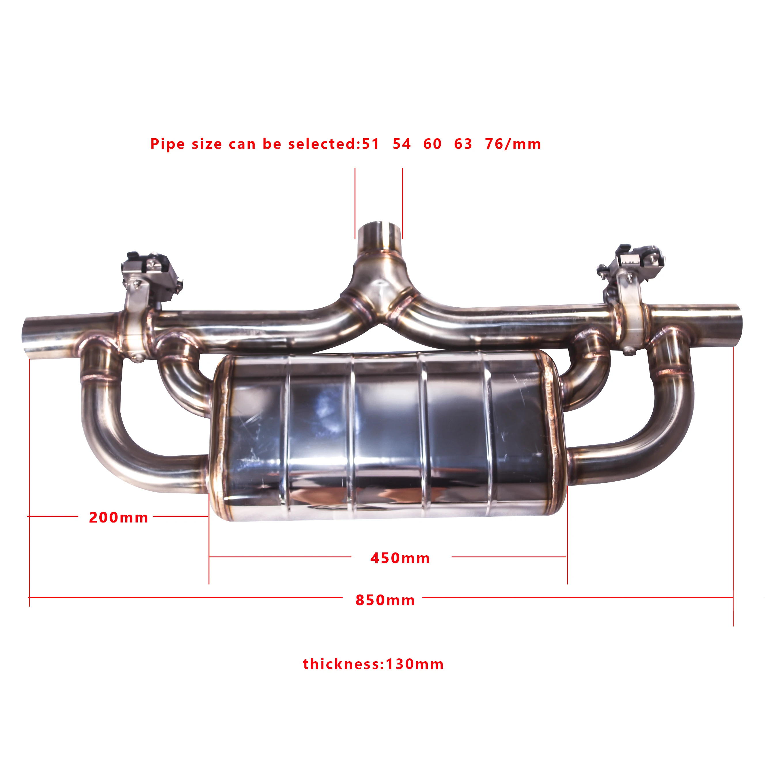 Tubo escape deportivo GFC válvula eléctrica – Acero inoxidable universal
