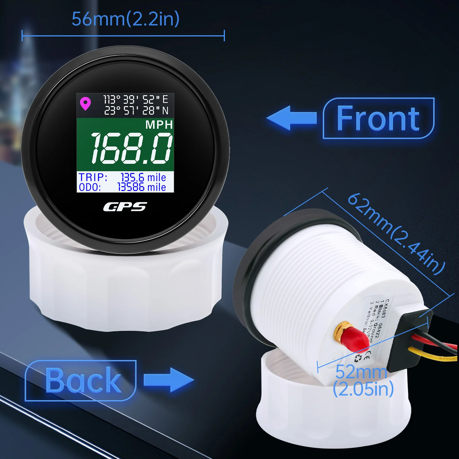 Velocímetro GPS impermeable con odómetro LCD para coche y moto - imagen 2