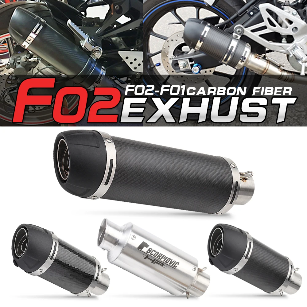 Silenciador universal de escape para moto de fibra de carbono con marcado E - imagen 2
