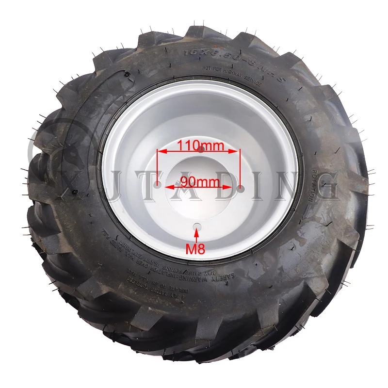 Rueda ATV 16x6.50-8 con neumático sin cámara y buje de hierro - imagen 4