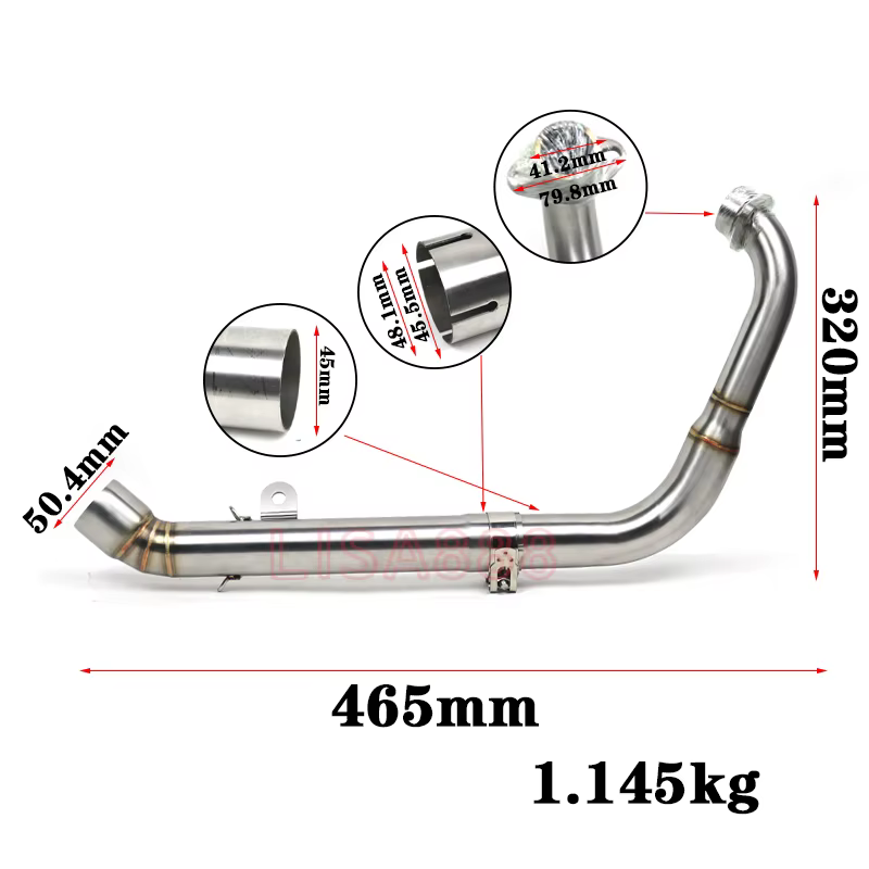 Tubo de conexión V2 inoxidable para Yamaha MT-125 y YZF-R125 - imagen 2