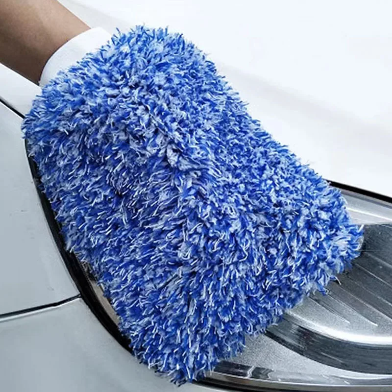 Guante de lavado para coche de microfibra coral suave
