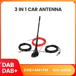 MEKEDE antena coche DAB+FM amplificada con SMA base techo