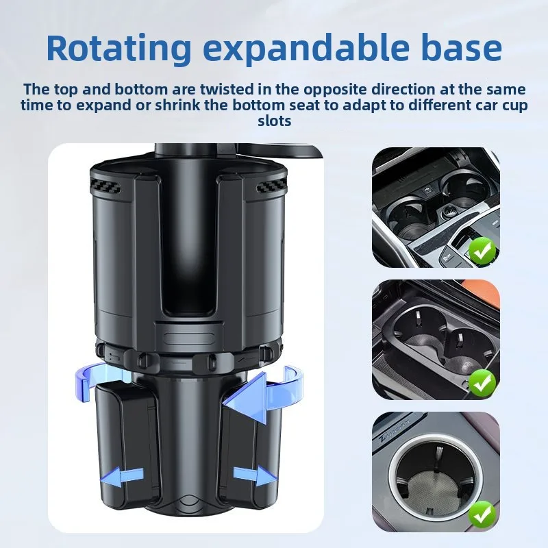 Portavasos con soporte teléfono móvil – accesorio universal coche - imagen 3