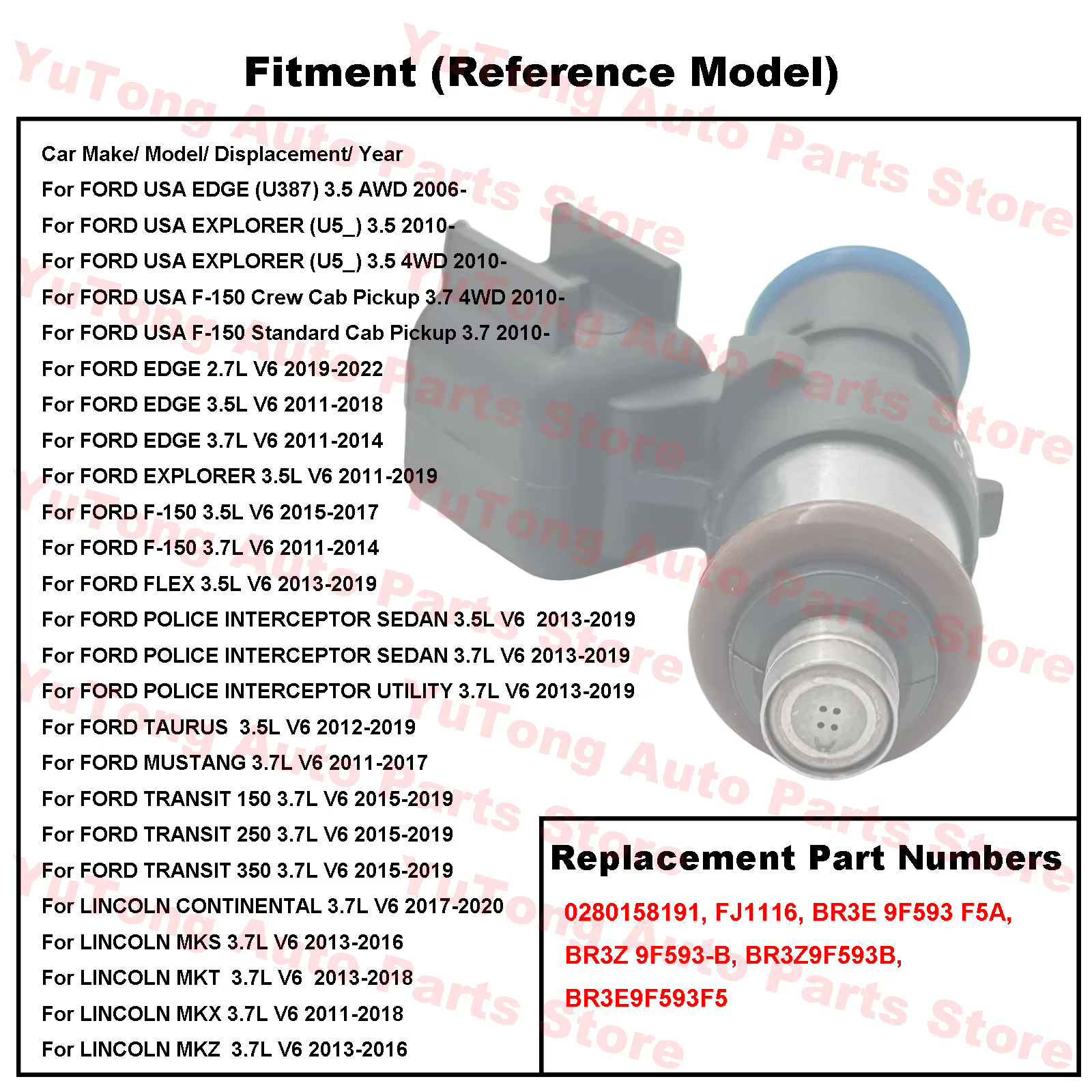Inyector de combustible Continental para Ford Explorer y Mustang - imagen 2