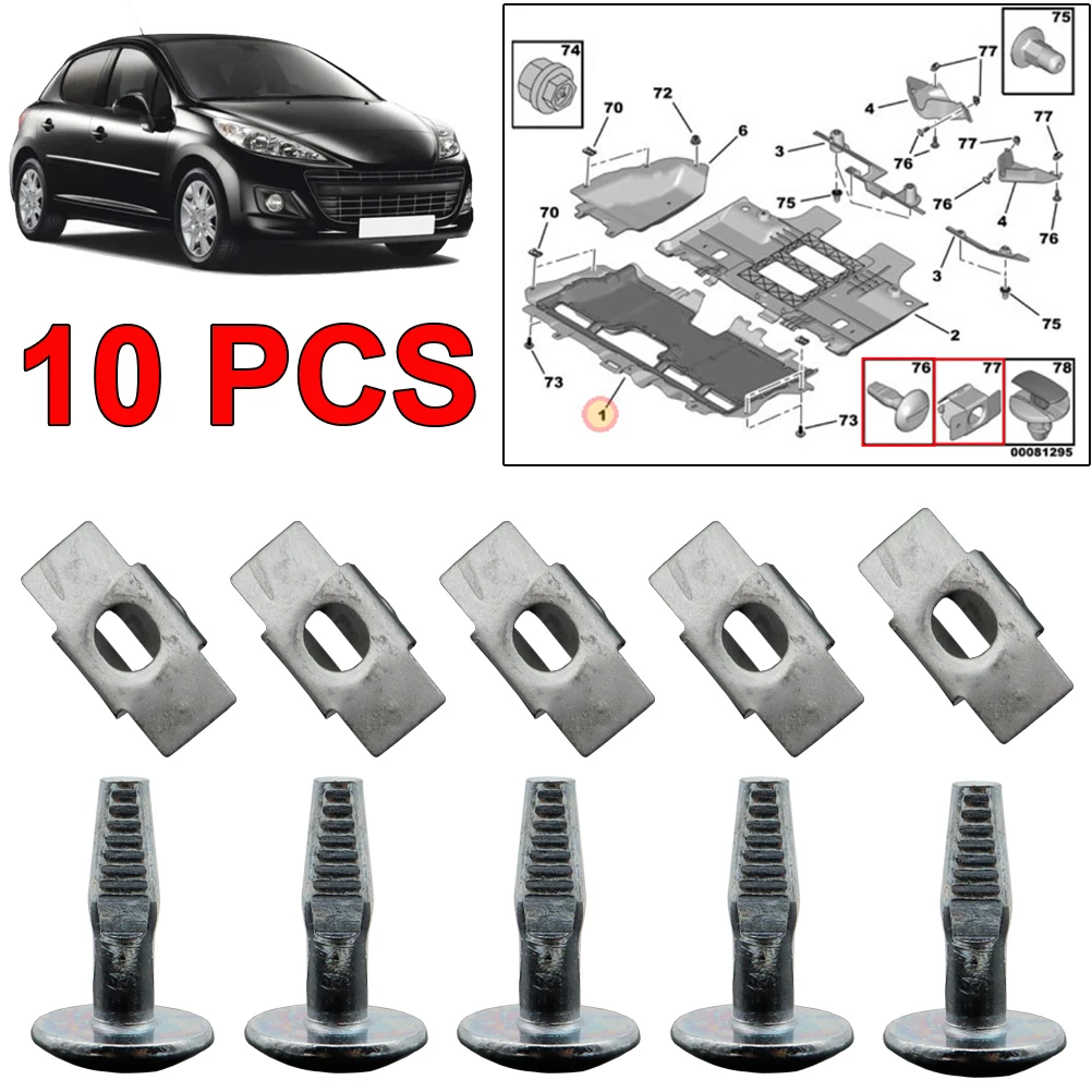 Cubierta inferior del motor con clips Peugeot 206-807 Citroën C2-C5