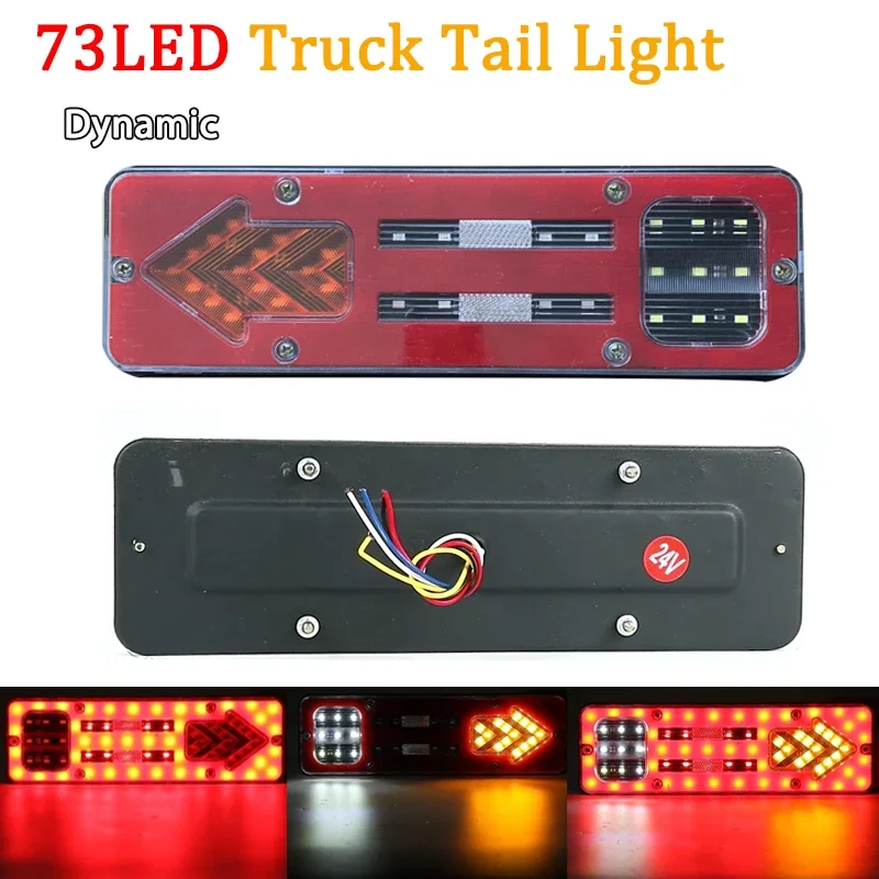 2 uds 12V/24V luz LED dinámica para coche camión luz trasera señal de giro luces de freno traseras lámpara de señal de marcha atrás remolque camión autobús Camper caravana