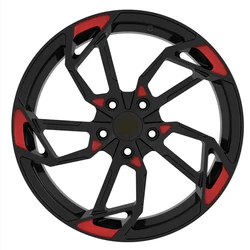 Llantas forjadas personalizadas 18-22 pulgadas 5x112 rojas y negras