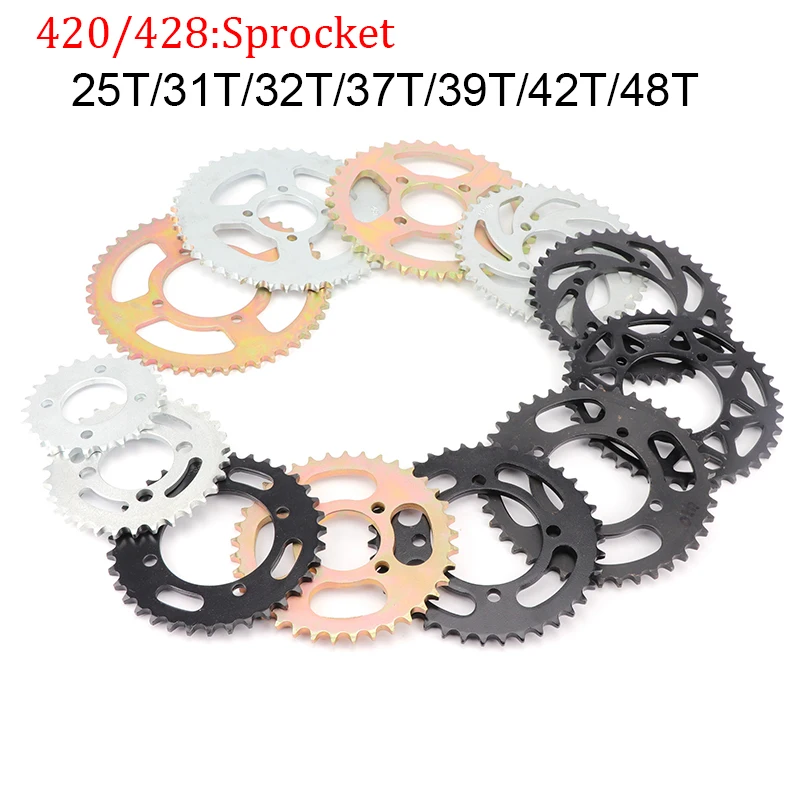Piñón trasero 420/428 para pit bike 110-140 cc