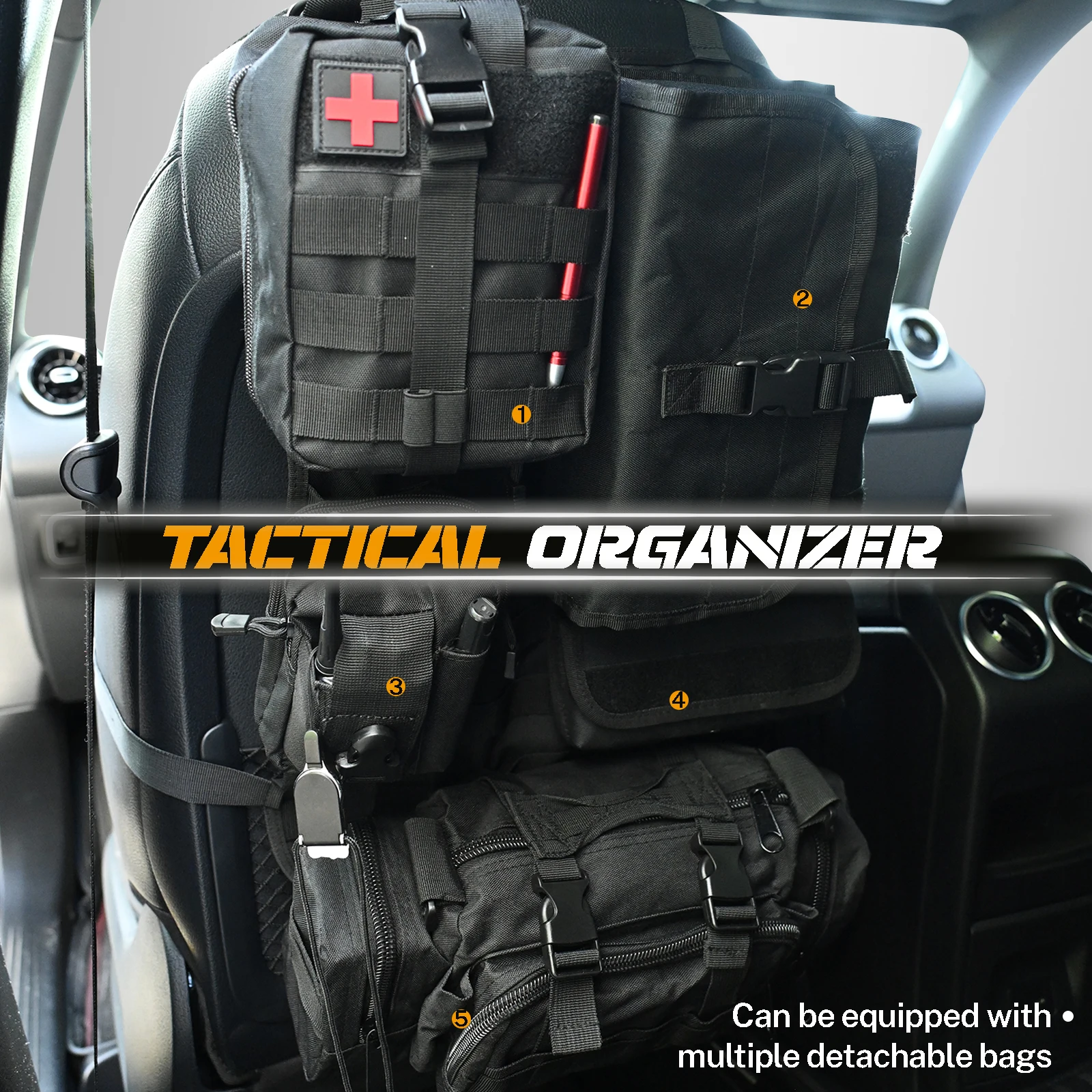 Organizador Molle universal para asiento trasero del coche - imagen 4