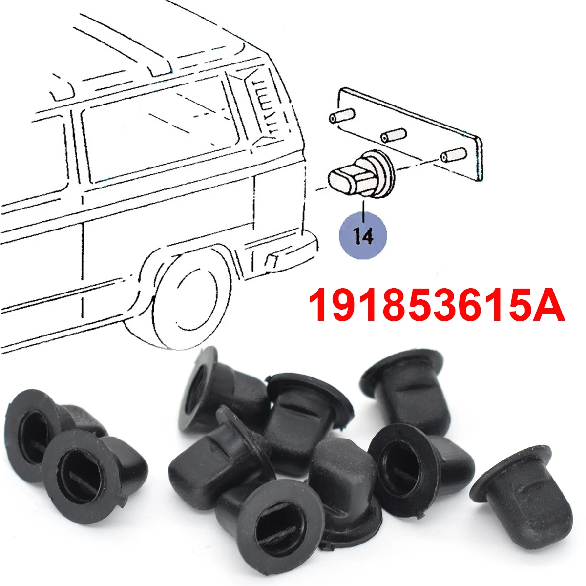 Grapas para emblema VW Golf, Passat y Polo 191853615A - imagen 2