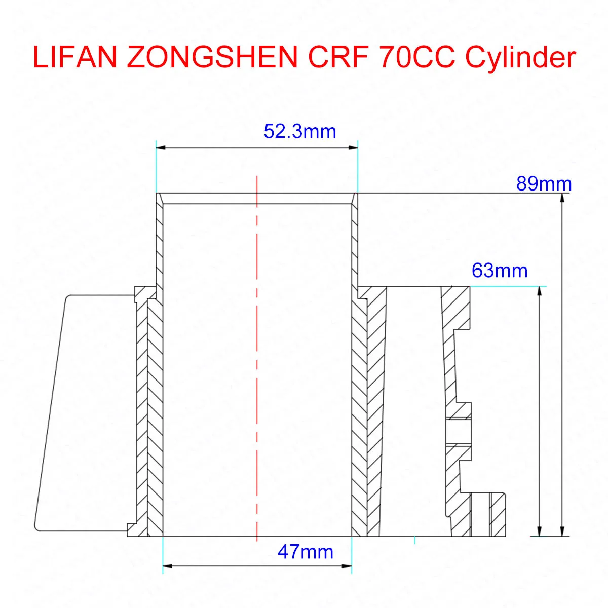 Junta de cilindro 47mm motor 70cc – Honda CRF70, Kayo, Lifan, Zongshen - imagen 5