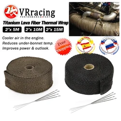 Cinta térmica escape fibra de vidrio negro con bridas inox moto