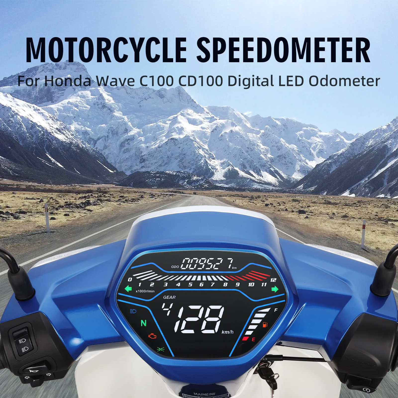 Velocímetro digital con retroiluminación blanca Honda Wave C100