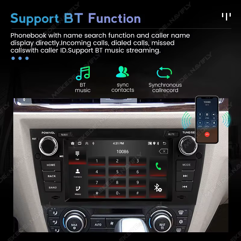 MEKEDE Radio 2DIN con CarPlay y Android Auto – BMW E90-E93 - imagen 3