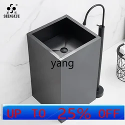 Lavabo columna acero inoxidable con luz negra alta gama