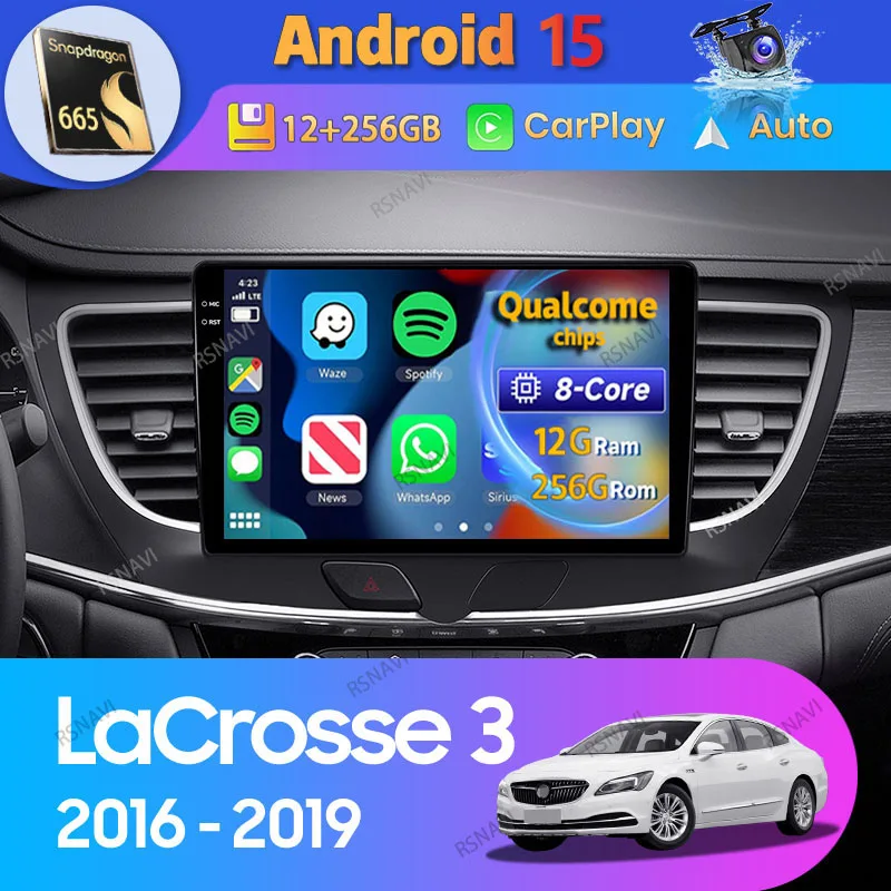 Radio 2DIN Android 15 para Buick LaCrosse III 2016-2019 con CarPlay