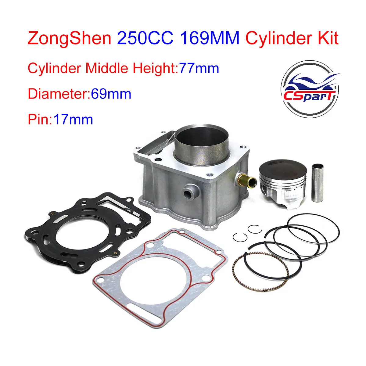 Kit cilindro ZongShen refrigerado por agua para moto pit