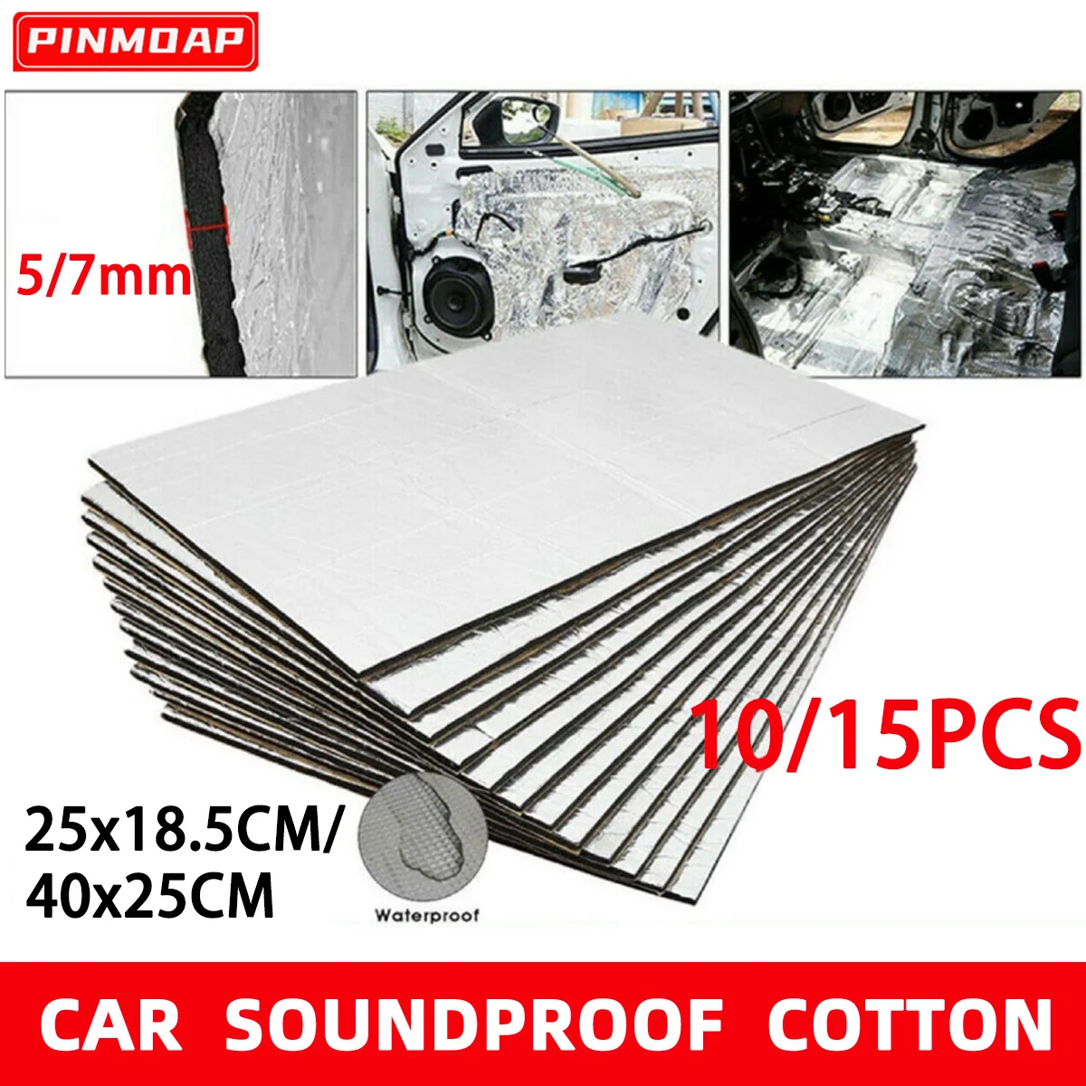 Almohadilla aislamiento acústico coche autoadhesiva multiusos algodón