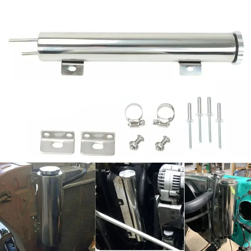 Depósito recuperador de refrigerante universal – acero inoxidable pulido