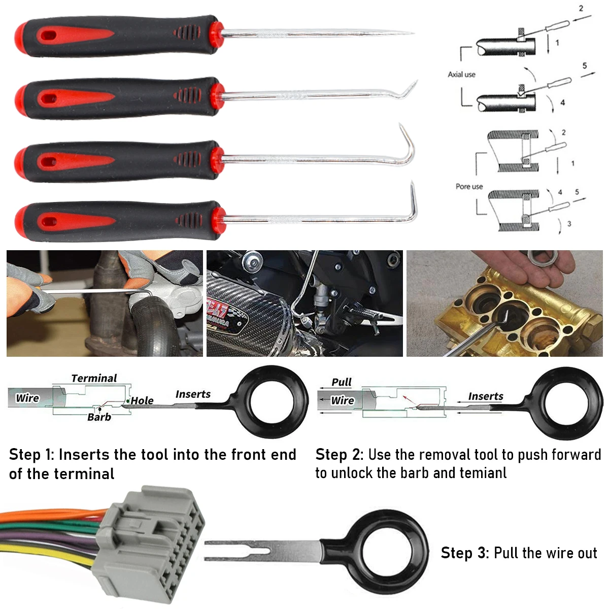 Kit extractor de terminales para conectores eléctricos de coche - imagen 3