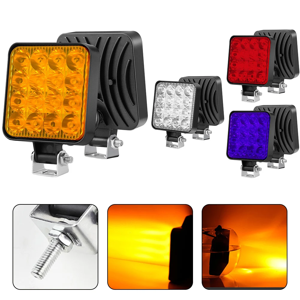 Luz de trabajo LED 48W 12V cuadrada ABS – Jeep, camión y carretilla - imagen 3