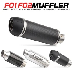 Silenciador universal de escape para moto de fibra de carbono con marcado E