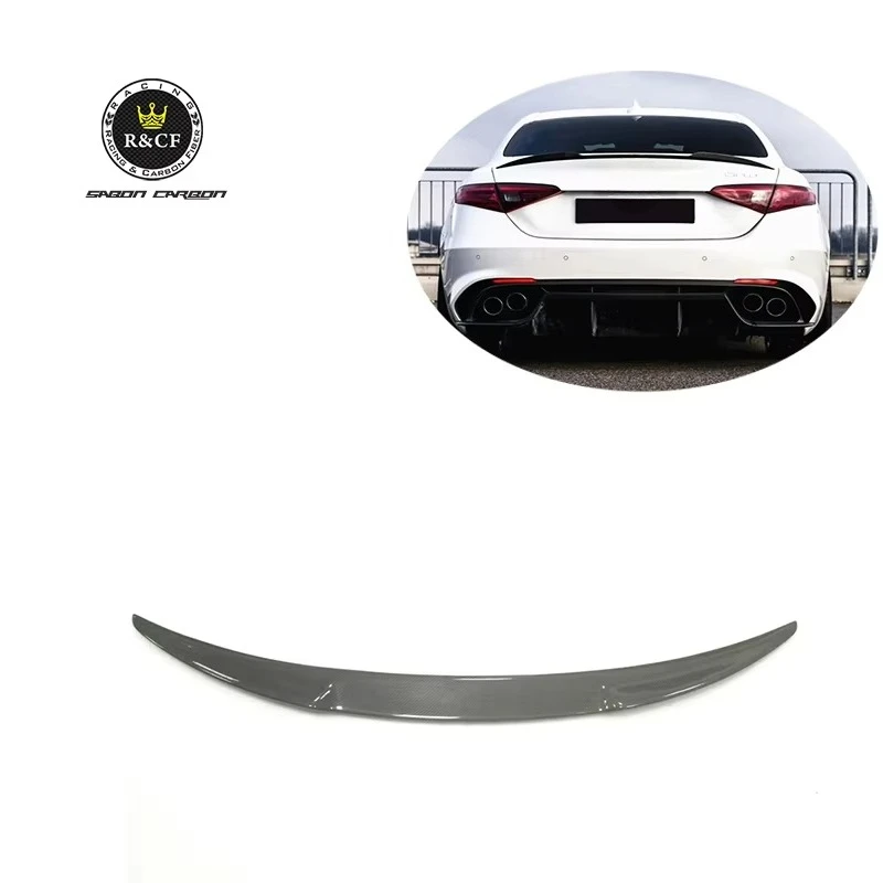 2017+ para alerón trasero de maletero Alfa Romeo Giulia estilo QV alerón de fibra de carbono Romeo Giulia