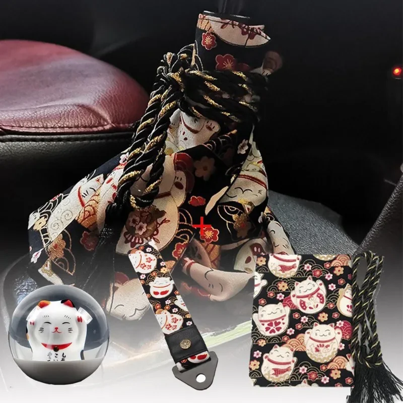 Pomo de cambio Lucky Cat de cristal acrílico con adaptadores - imagen 5