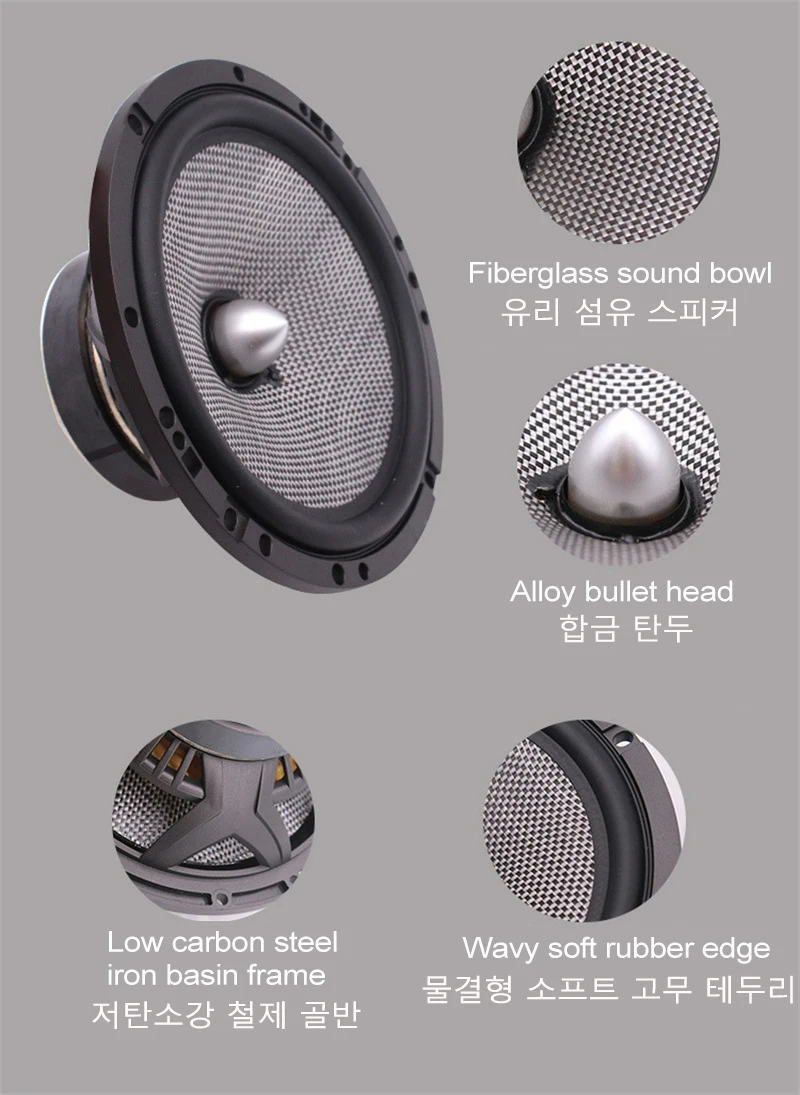 Kit de altavoces componentes 165AS 6,5 pulgadas 120 W para coche - imagen 4