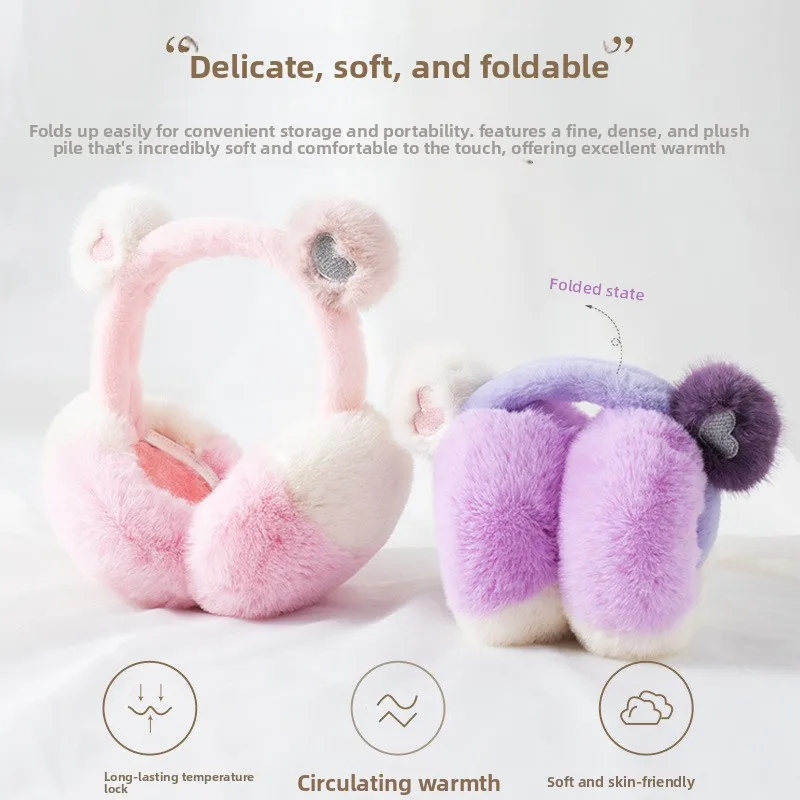 Orejeras térmicas de invierno para mujer de felpa